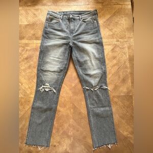 GAP Gray Distressed Slim Leg Jeans | Size 12 Tall